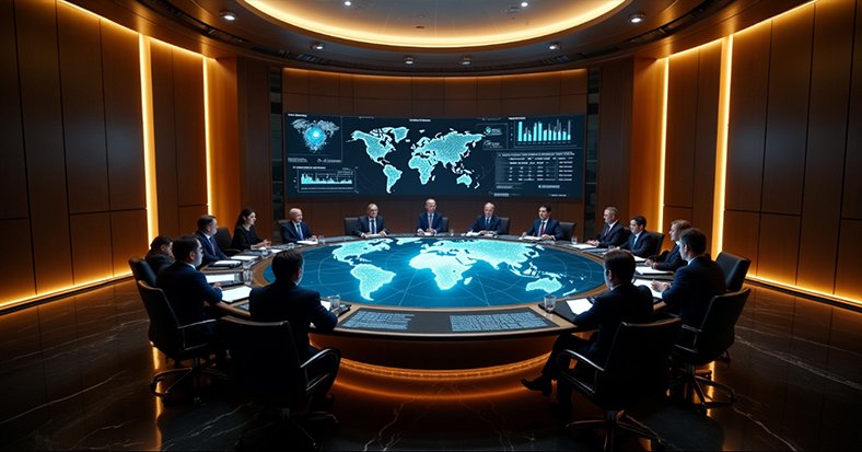 A professional man standing in front of an easel presenting to people who are seated. 